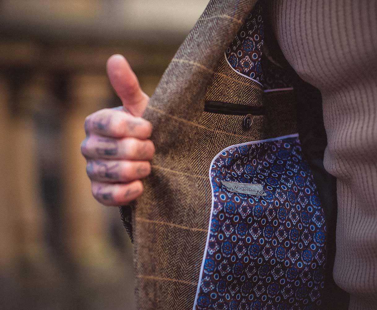 Cavani Albert Brown Tweed Blazer - Image 6