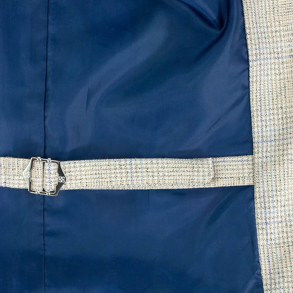 Cavani Caridi Cream Check 3 Piece Slim Fit Wedding Suit - Image 9