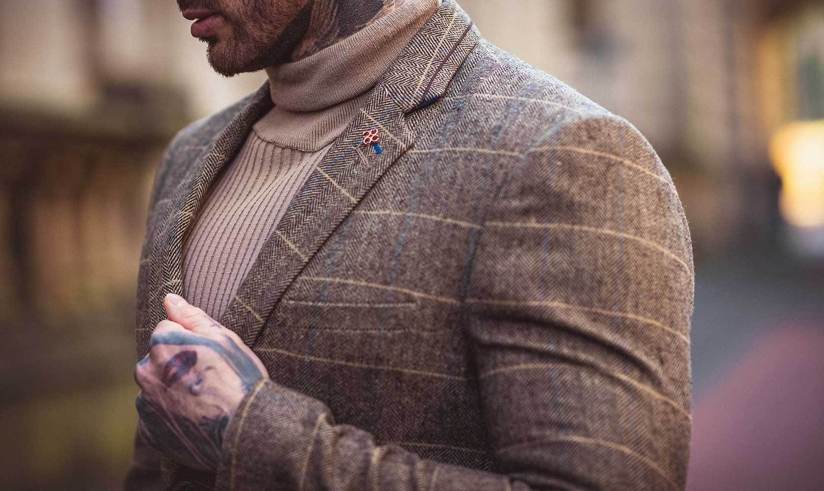 Cavani Albert Brown Tweed Blazer - Image 4