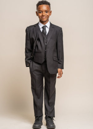Cavani Boys Marco All Black 3 Piece Formal Suit