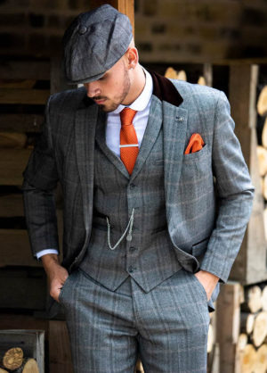 Cavani Connall Brown Check 3 Piece Suit
