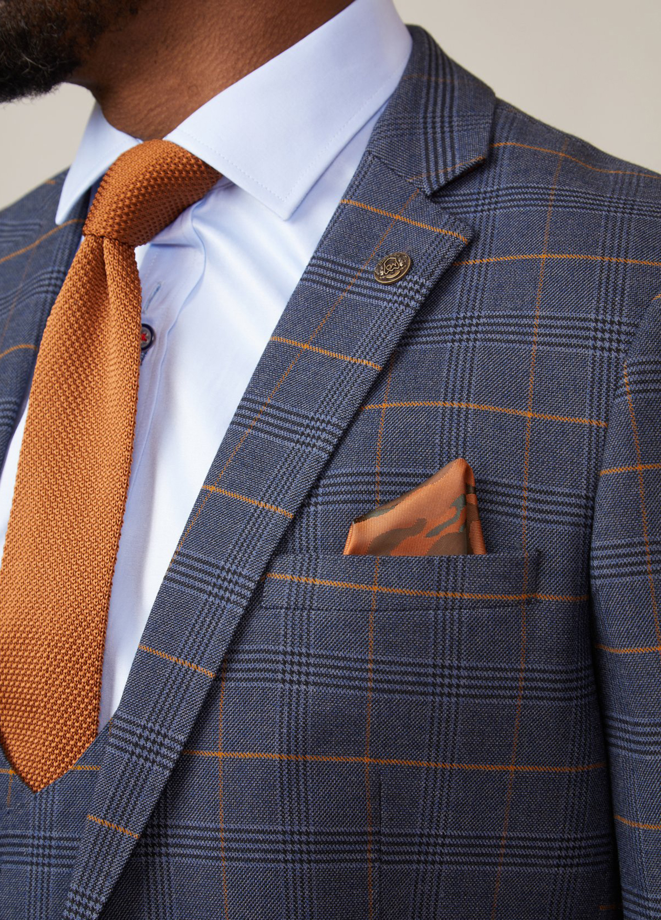 Marc Darcy Jenson Marine Check Slim Fit Blazer - Image 2