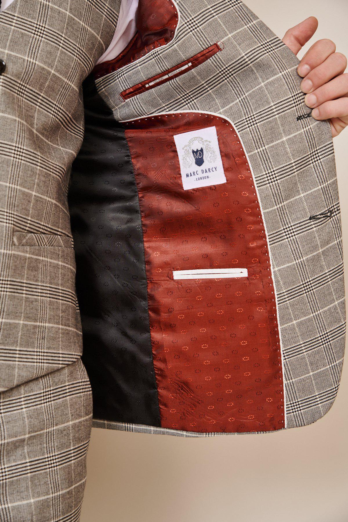 Marc Darcy Ross Grey Check 3 Piece Suit - Image 9