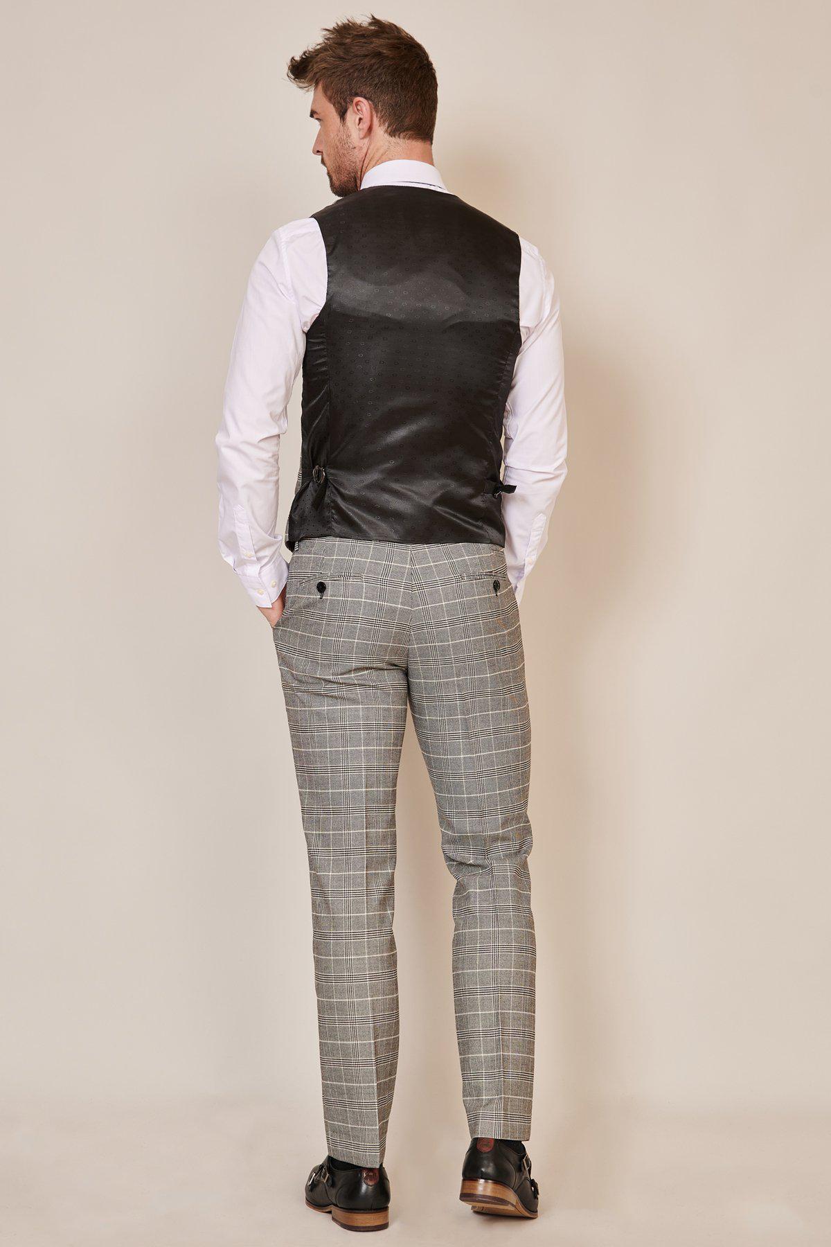Marc Darcy Ross Grey Check 3 Piece Suit - Image 6