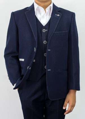 Cavani Boys Fabian Navy 3 Piece Suit