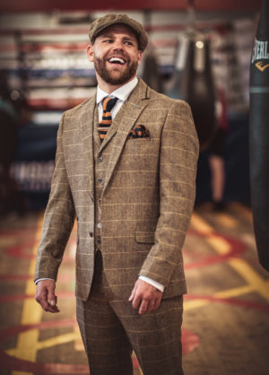 Albert Light Brown Tweed Check Slim Fit 3 Piece Suit