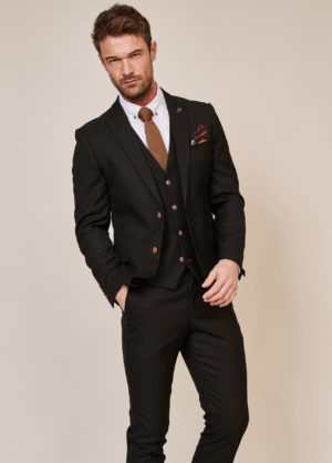 Marc Darcy Max Black 3 Piece Slim Fit Suit
