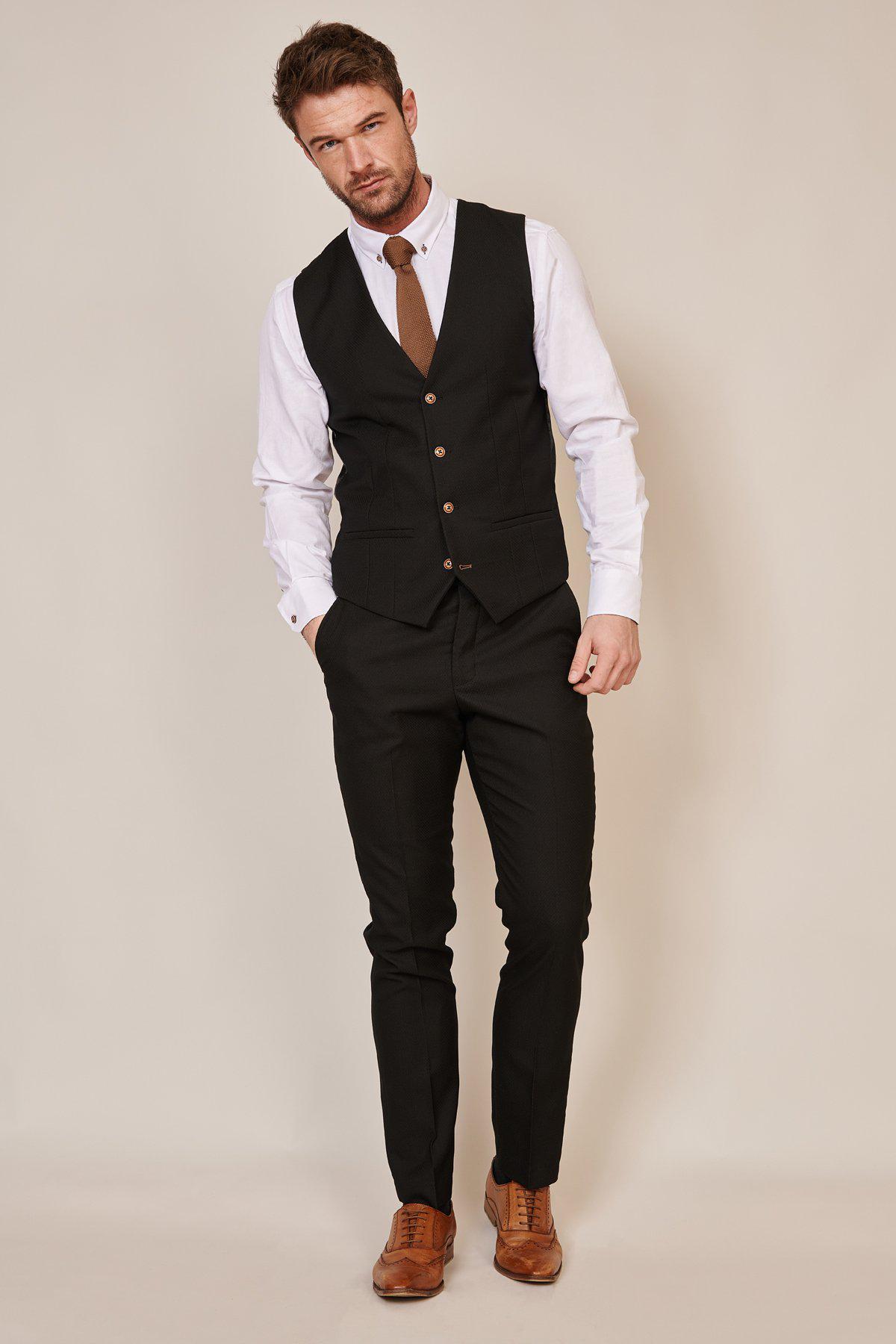 Marc Darcy Max Black 3 Piece Slim Fit Suit - Image 4