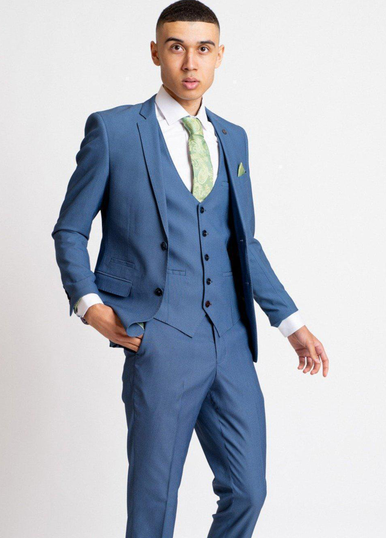 Marc Darcy Danny Sky Blue 3 Piece Suit