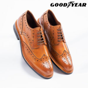 Men's Goodyear Welted Shoes Premium Leather Tan Brogues