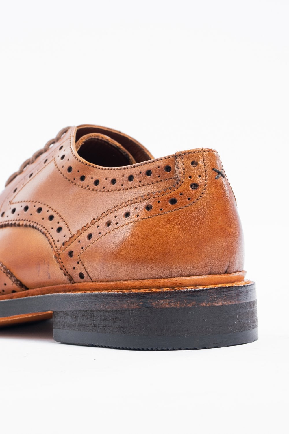 Men's Goodyear Welted Shoes Premium Leather Tan Brogues - Image 3