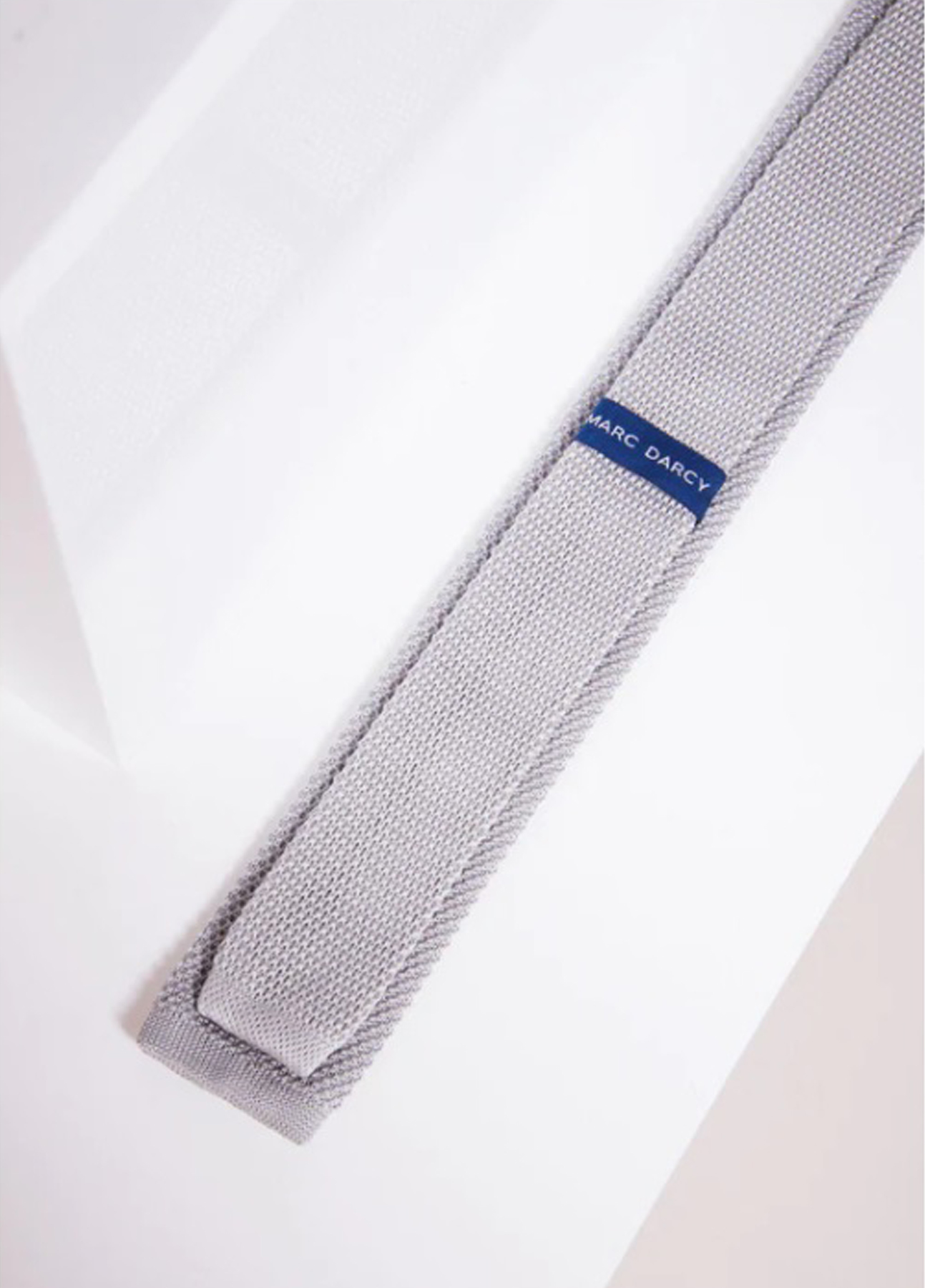 Marc Darcy Silver Grey Smart Knitted Tie - Image 3