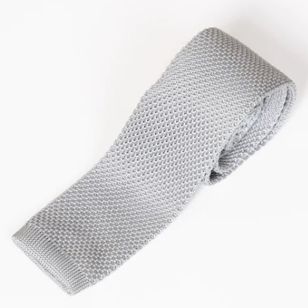 Marc Darcy Silver Grey Smart Knitted Tie