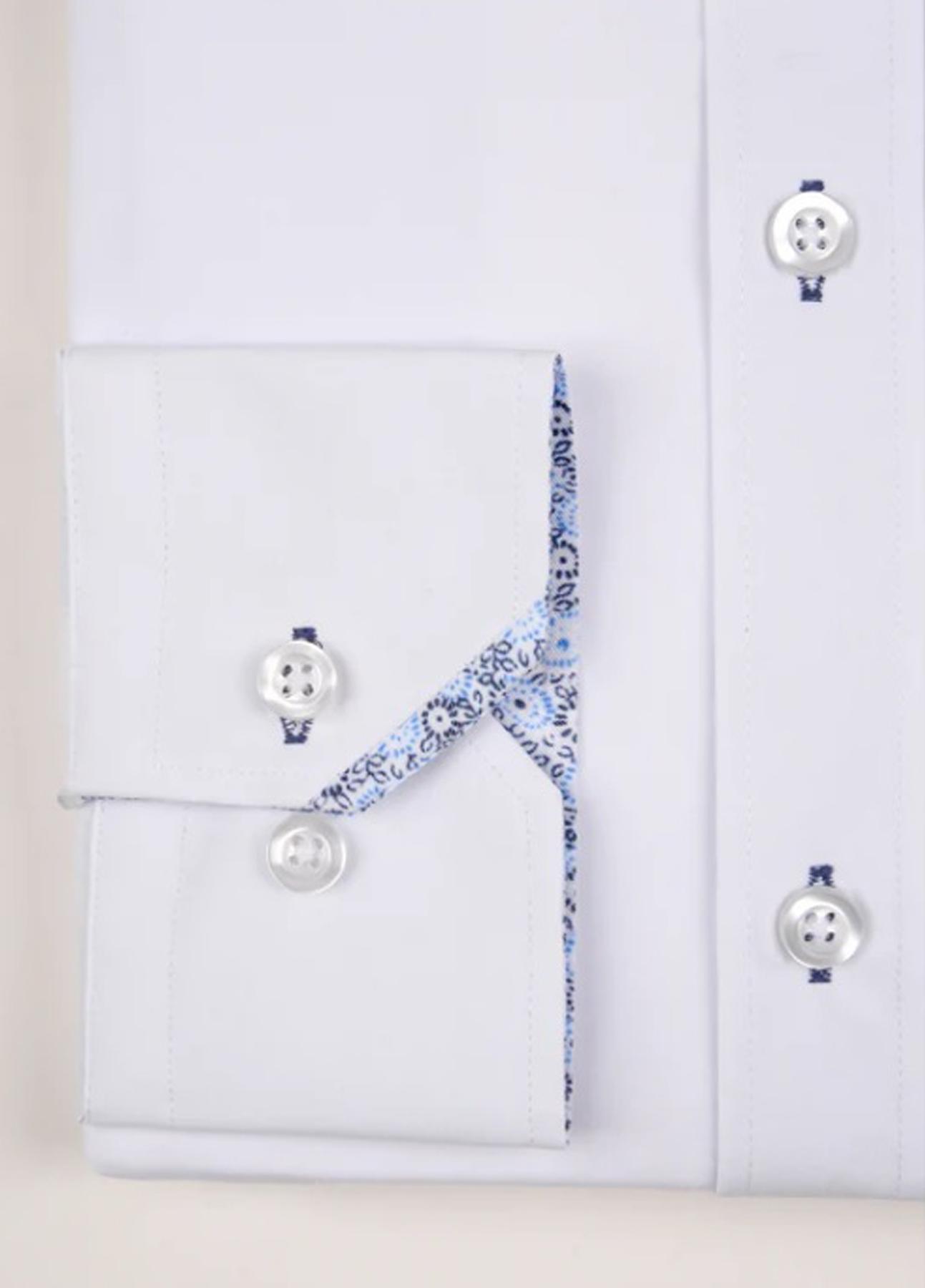 Men's Marc Darcy Penny Collar White Shirt With Collar Bar - Image 6
