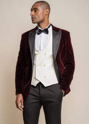 Red Wine Velvet Blazer Smart Formal Dinner Prom Jacket