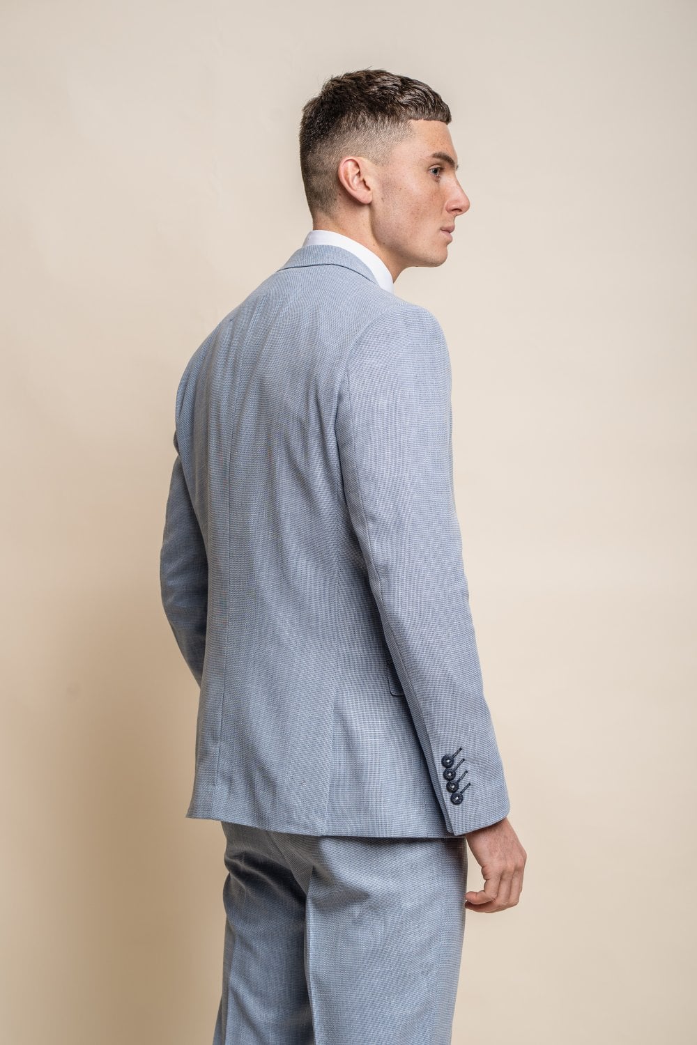 Cavani Miami Sky Blue 3 Piece Slim Fit Wedding Suit - Image 3
