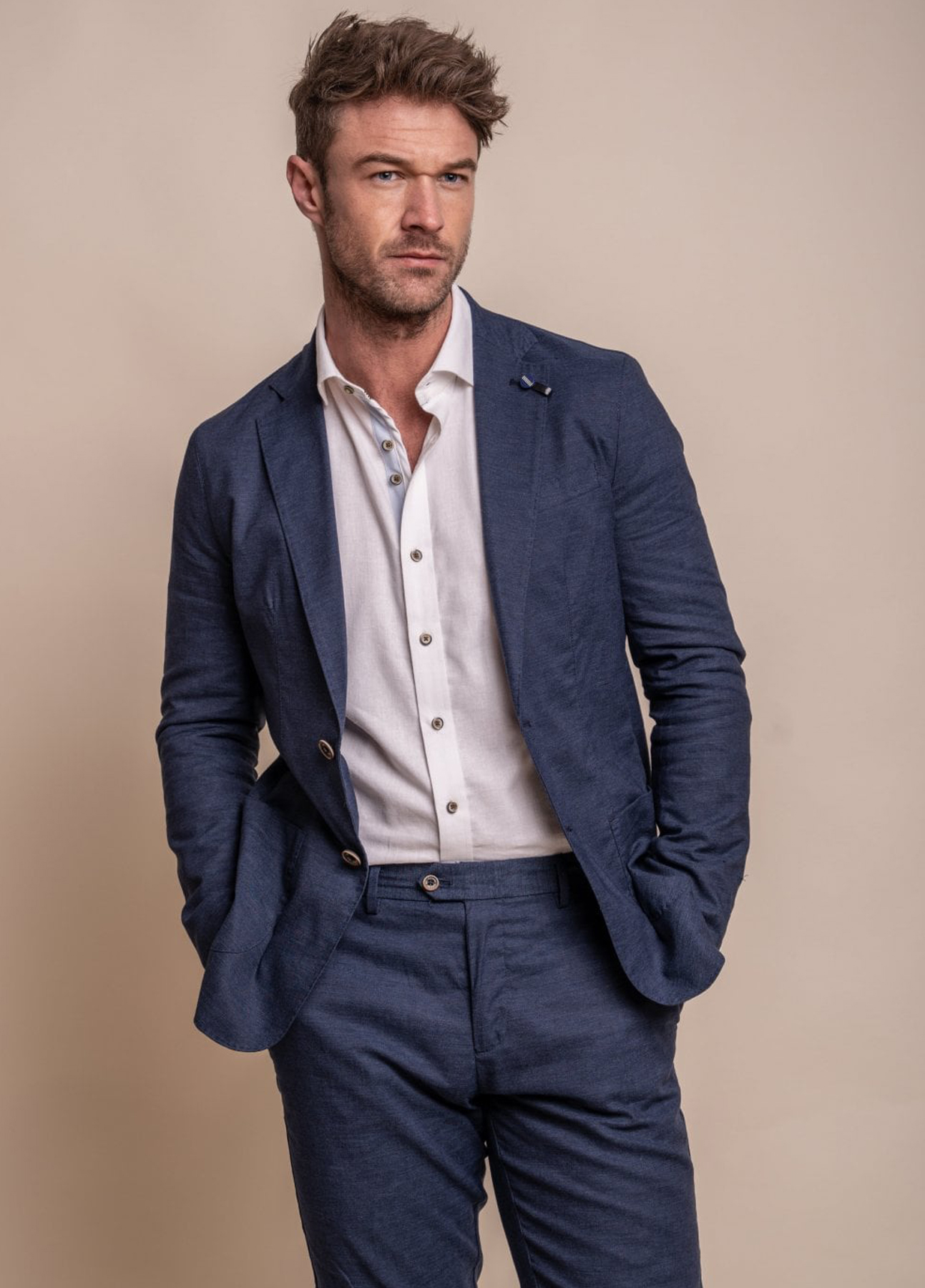 Cavani Linen Smart Lightweight Summer Blazer Suit Jacket - Image 6