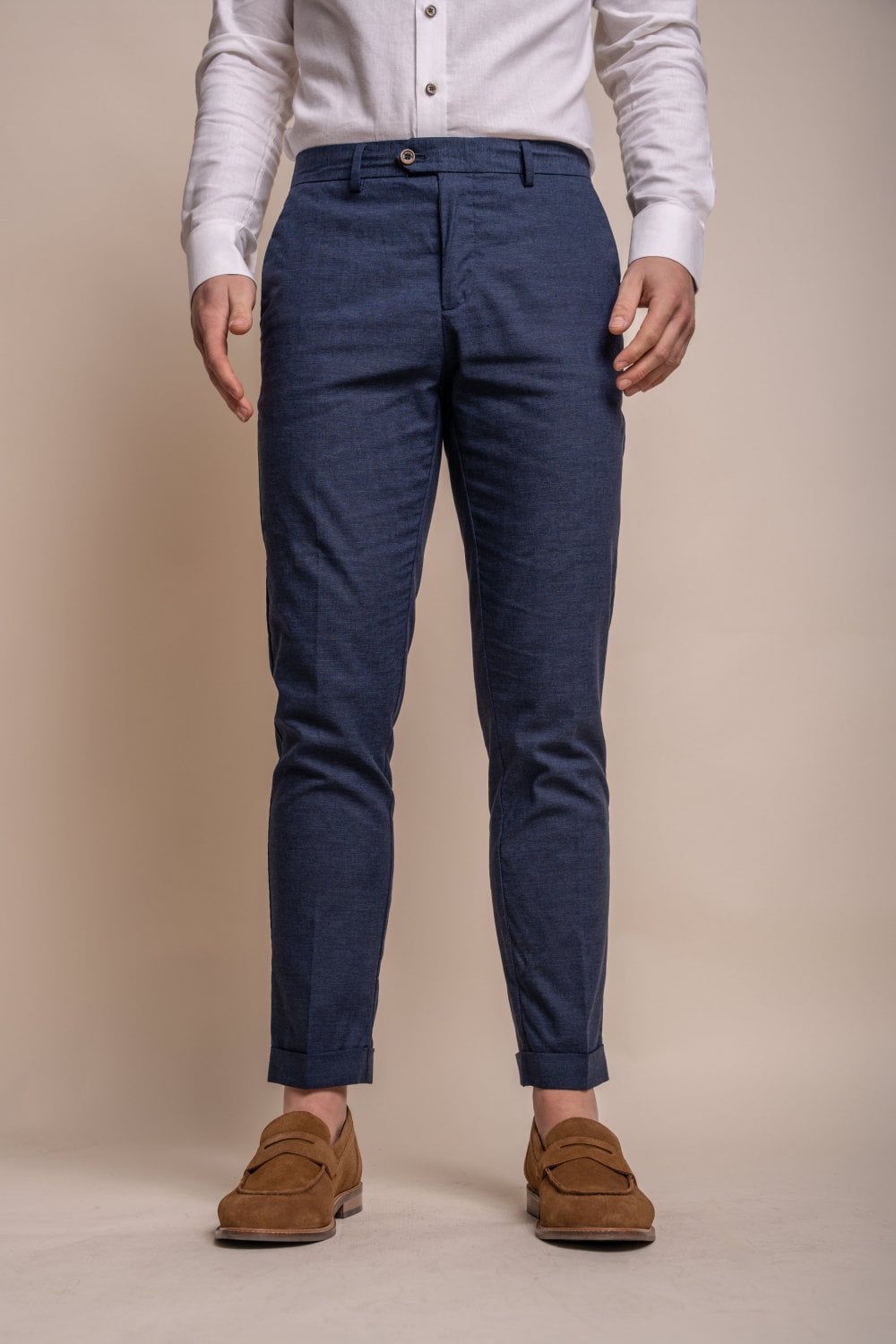 Cavani Alvari Navy Linen 2 Piece Slim Fit Suit - Image 5