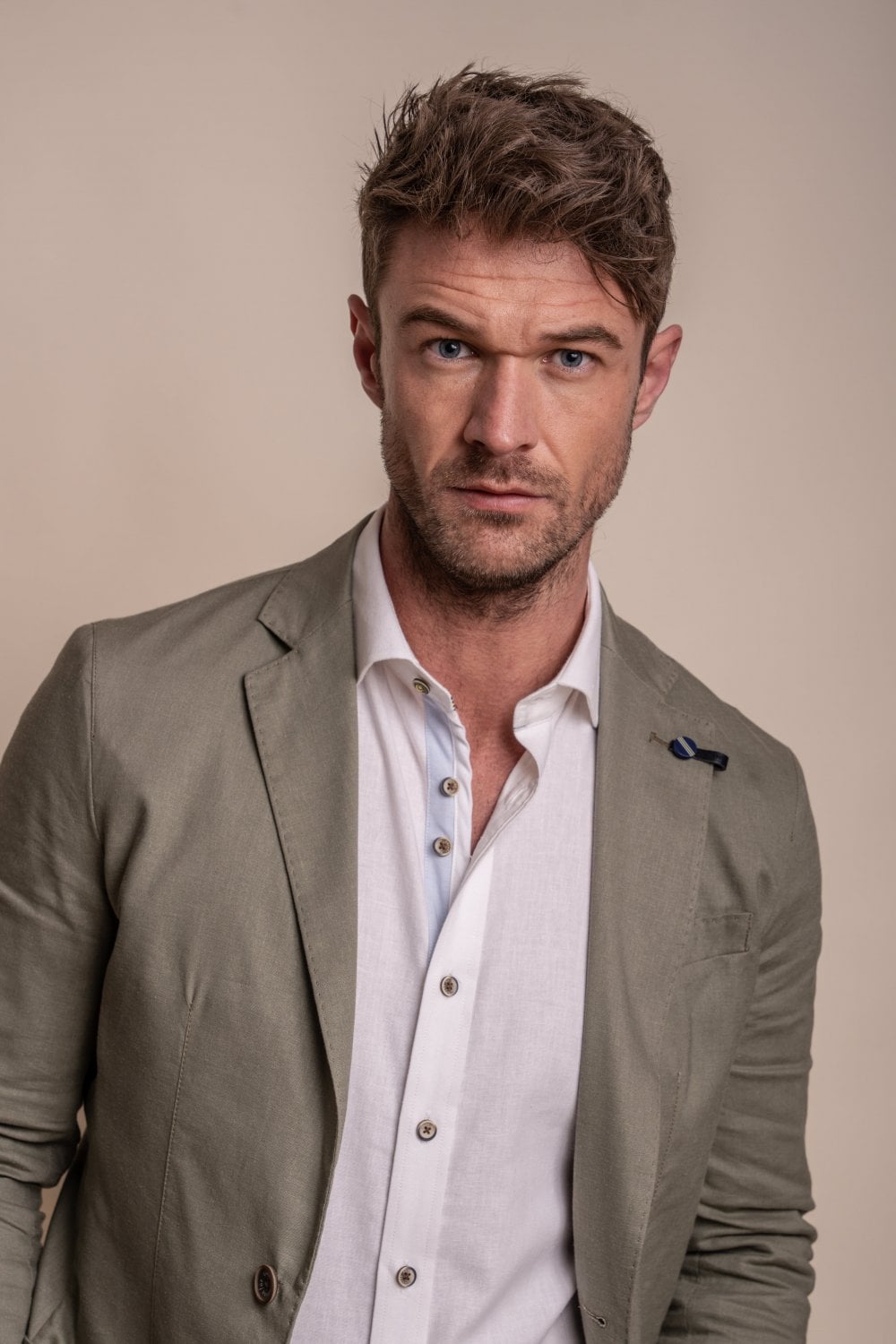 Cavani Alvari Sage Green Linen 2 Piece Slim Fit Suit - Image 3
