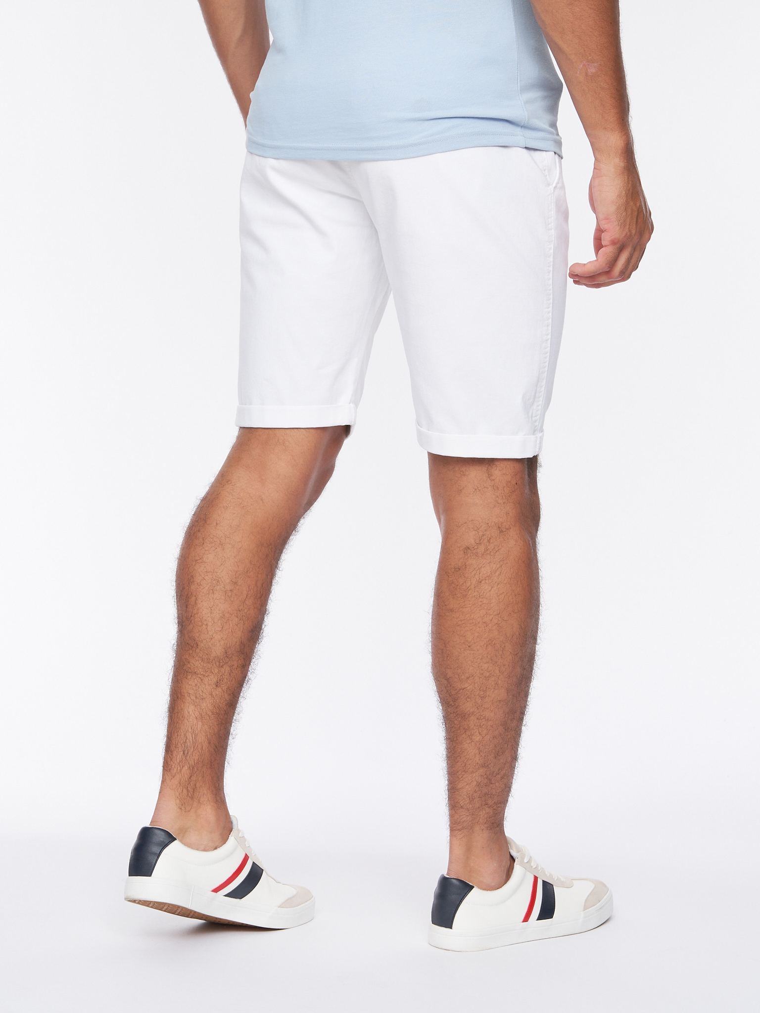 Men's Crosshatch Smart Casual Stretch White Chino Shorts - Image 4