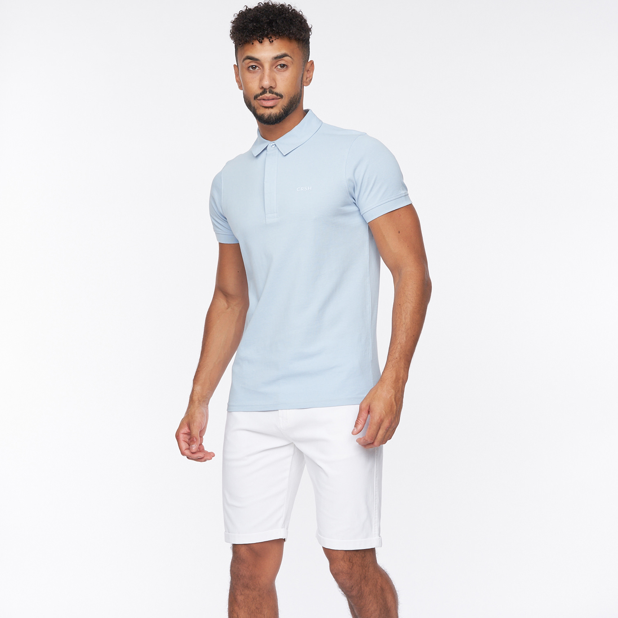 Men's Crosshatch Smart Casual Stretch White Chino Shorts - Image 2