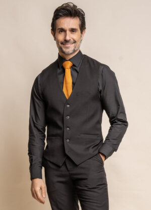 Cavani Marco All Black Slim Fit Waistcoat