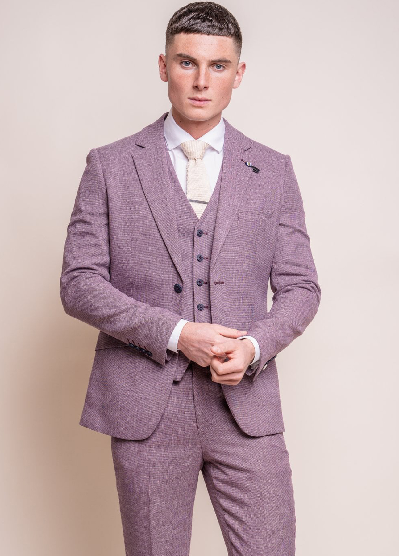 Cavani Miami Lilac 3 Piece Slim Fit Wedding Suit - Image 2