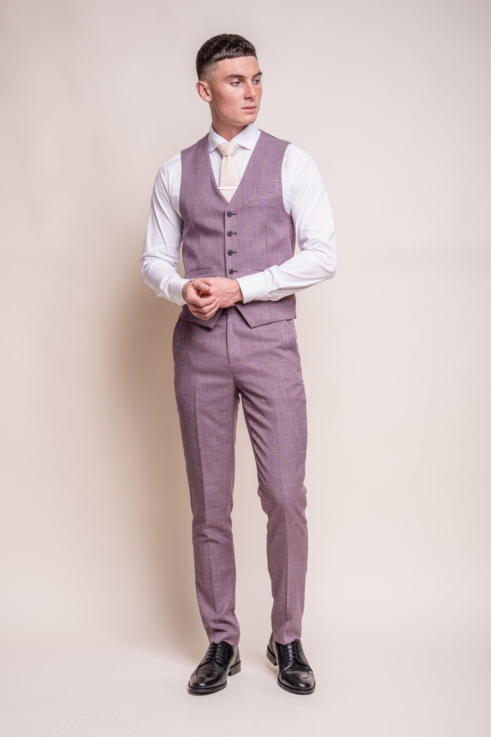 Cavani Miami Lilac 3 Piece Slim Fit Wedding Suit - Image 4