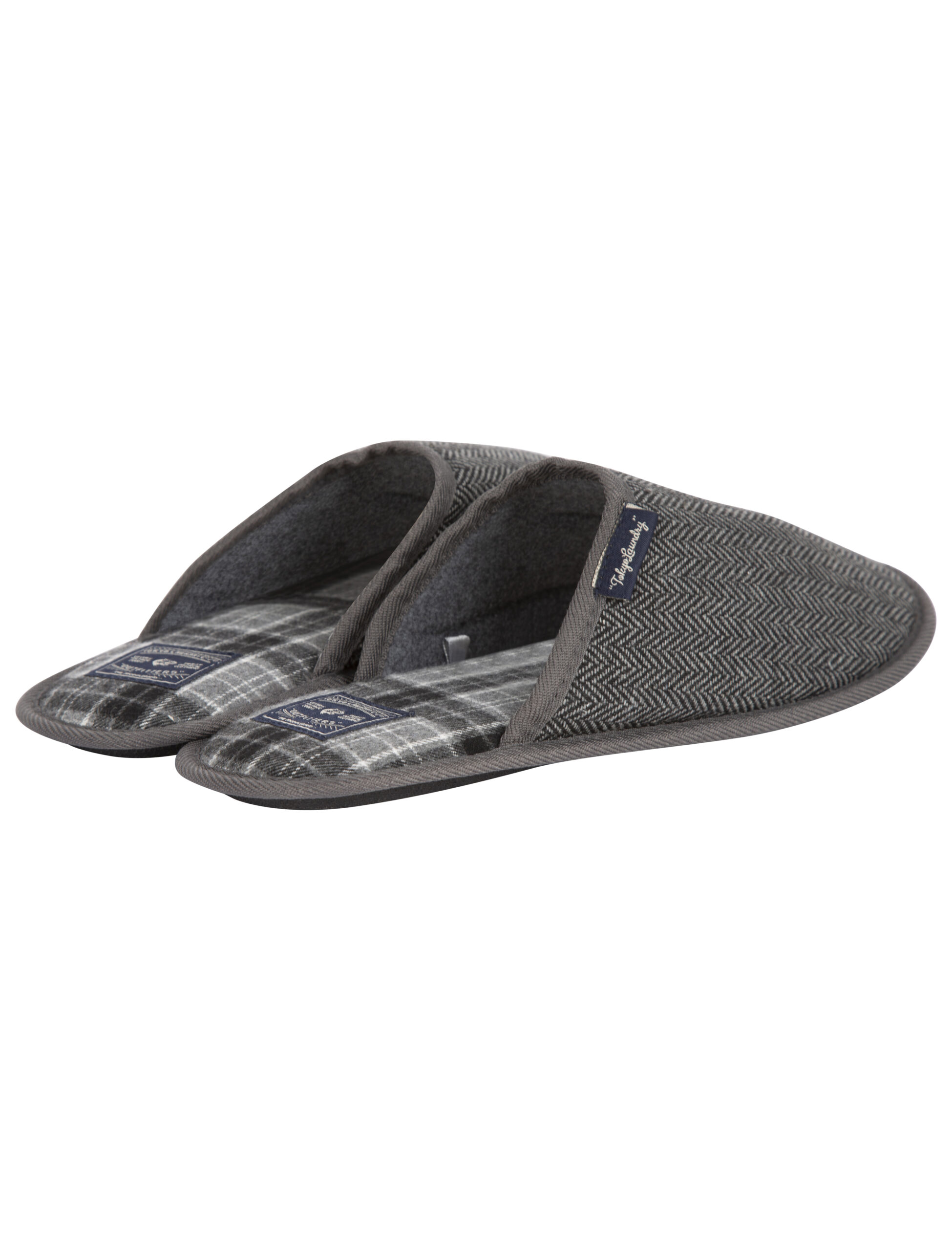Men's Tokyo Laundry Herringbone Open Back Slippers - Image 2
