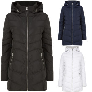 Women's Mid-Length Quilted Padded Hooded Coat