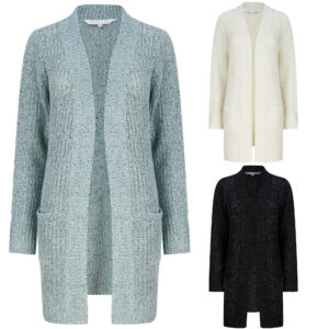 Womens Long Twist Knitted Longline Maxi Oversized Cardigan