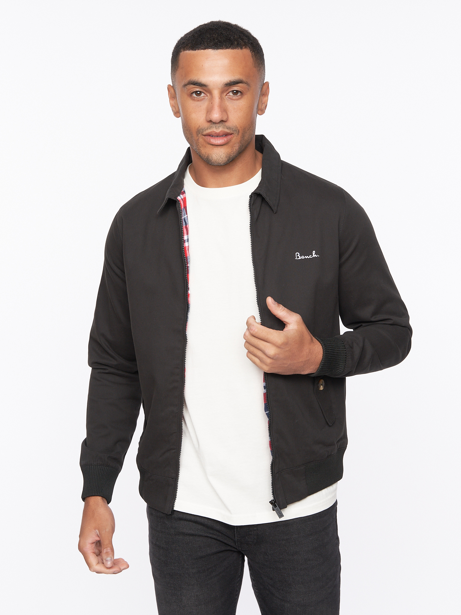 Mens Bench Smart Full Zip Jacket Cotton Harrington Coat - Image 5