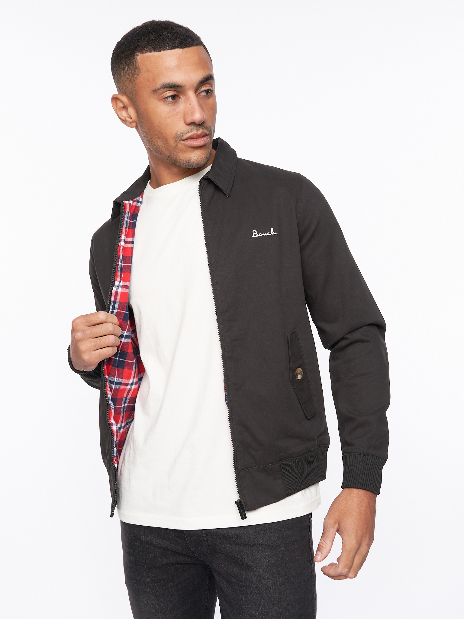Mens Bench Smart Full Zip Jacket Cotton Harrington Coat - Image 6