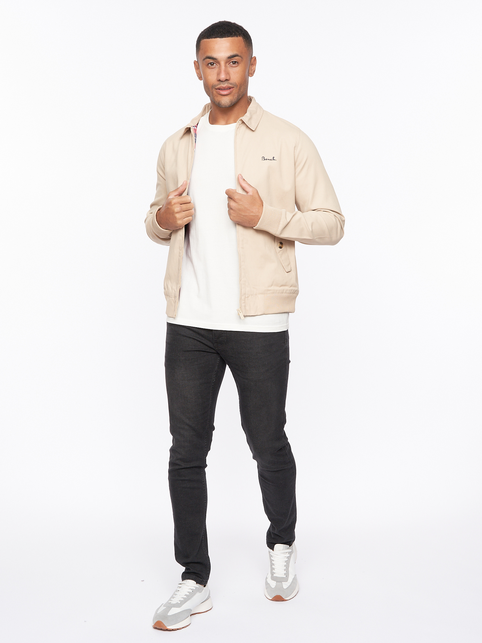 Mens Bench Smart Full Zip Jacket Cotton Harrington Coat - Image 9