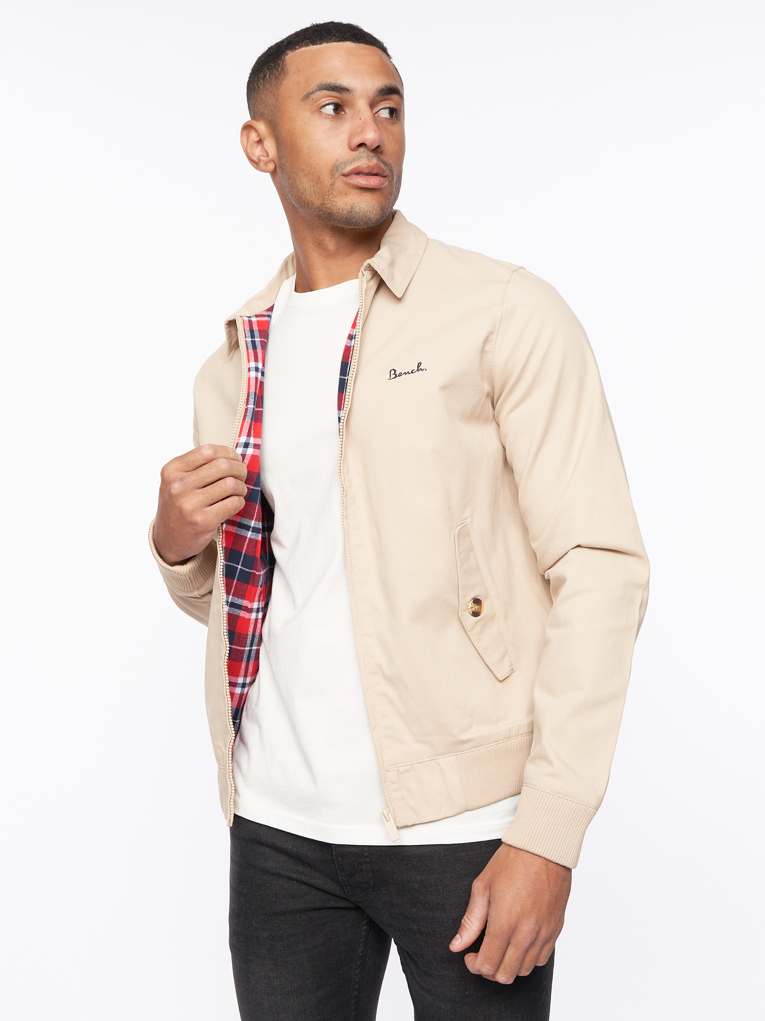 Mens Bench Smart Full Zip Jacket Cotton Harrington Coat - Image 10