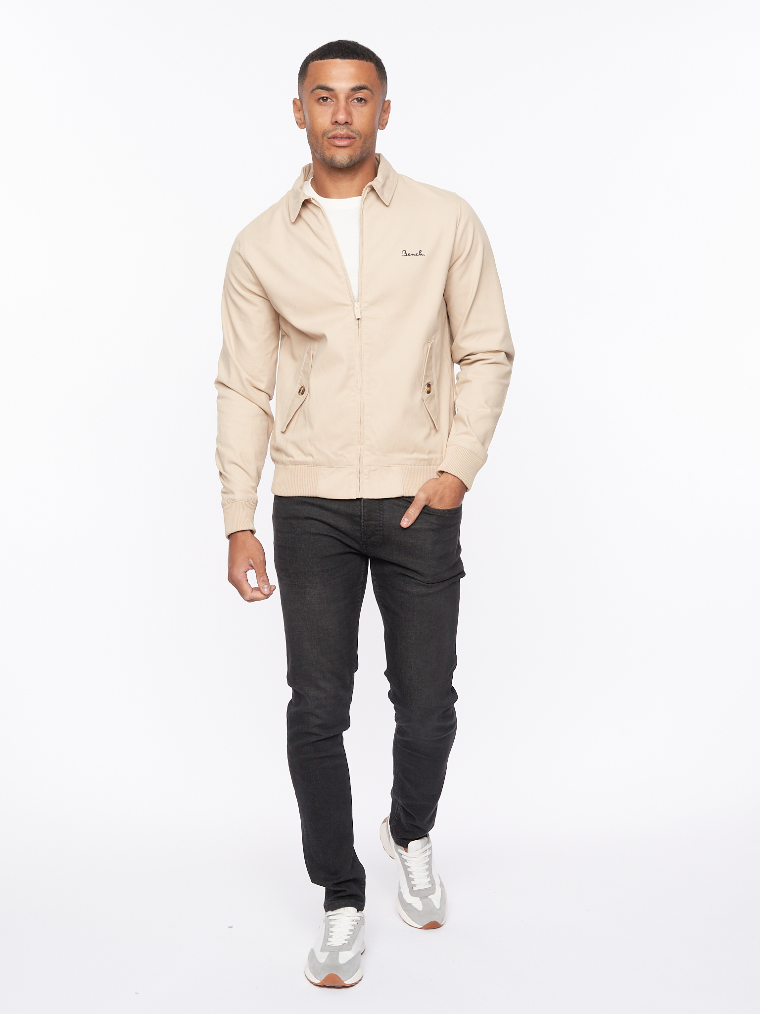 Mens Bench Smart Full Zip Jacket Cotton Harrington Coat - Image 12