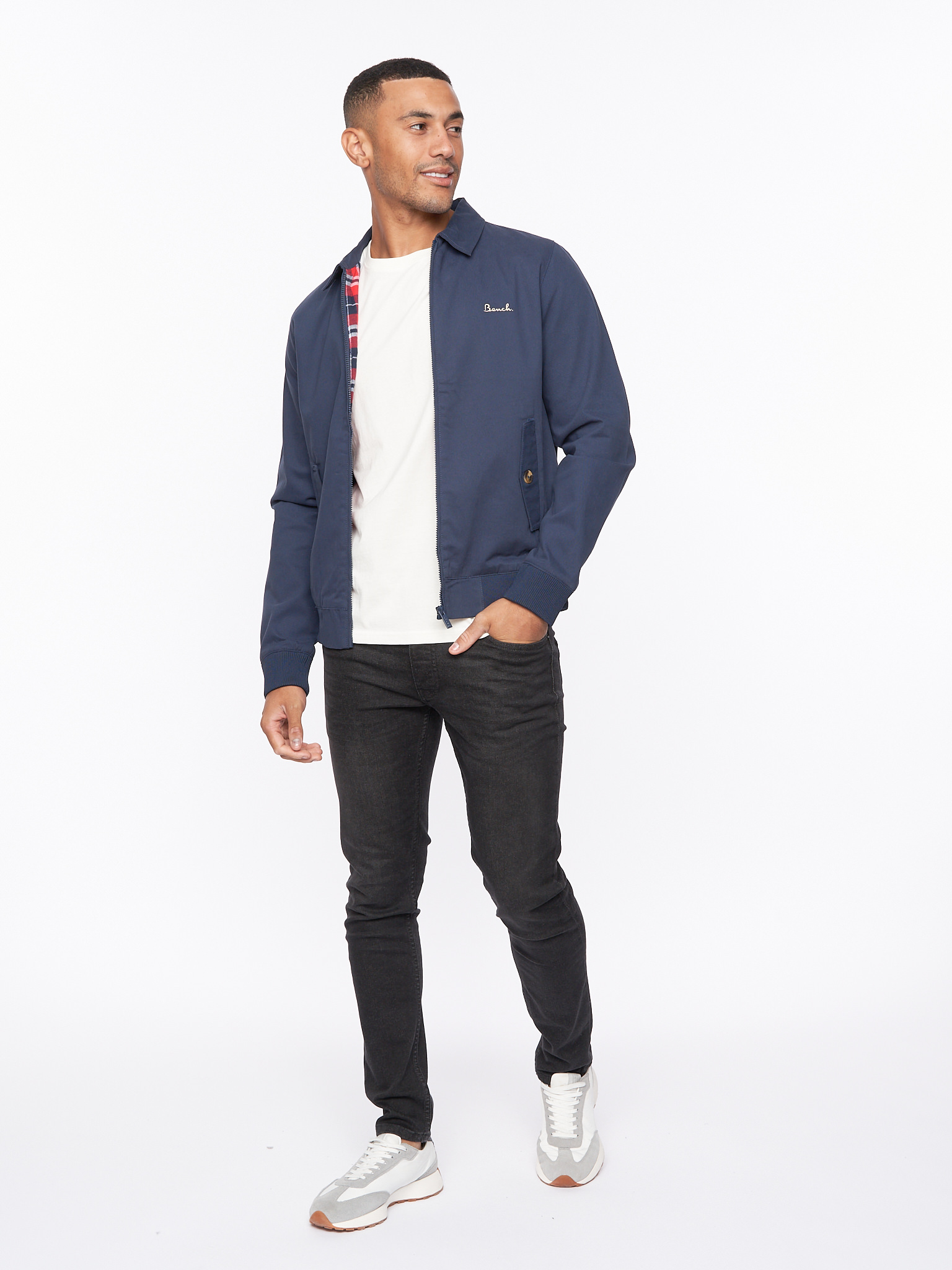 Mens Bench Smart Full Zip Jacket Cotton Harrington Coat - Image 15