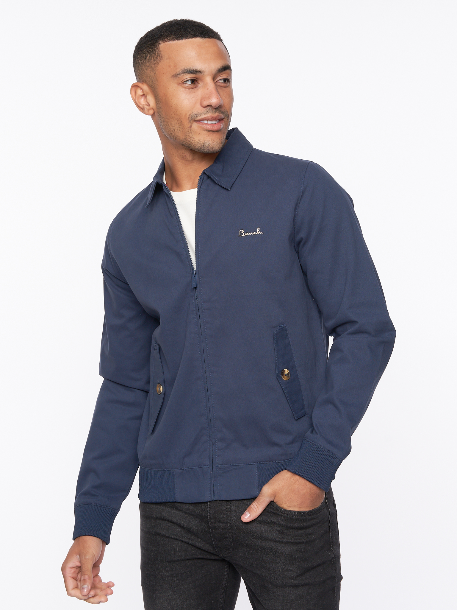 Mens Bench Smart Full Zip Jacket Cotton Harrington Coat - Image 14
