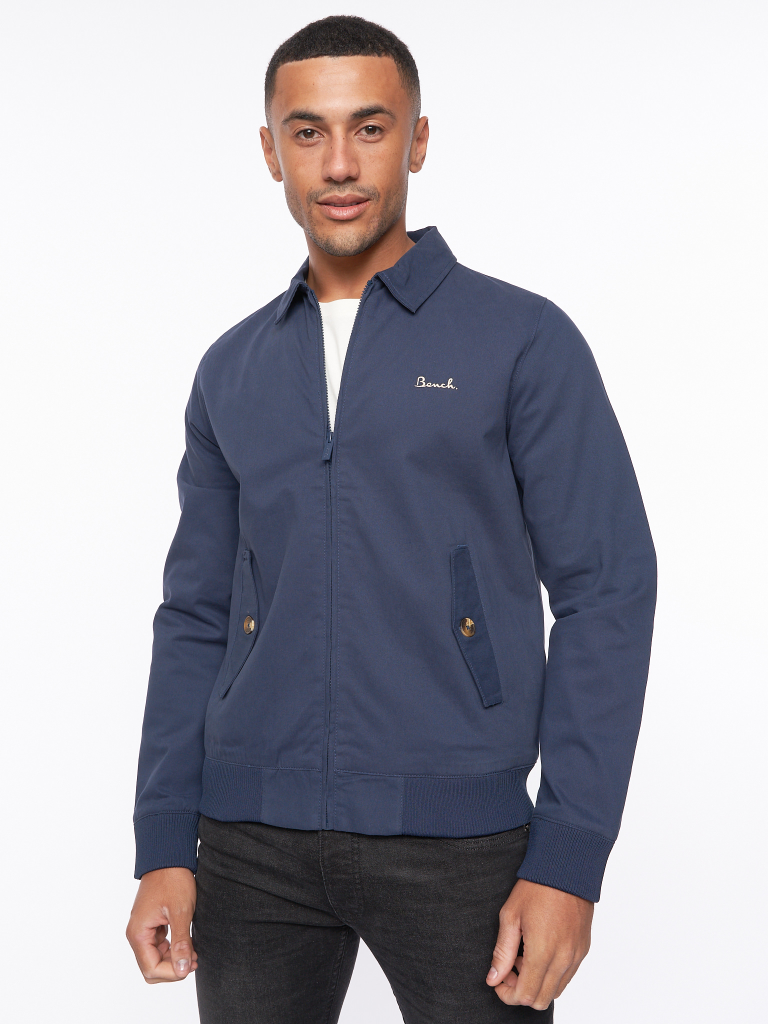 Mens Bench Smart Full Zip Jacket Cotton Harrington Coat - Image 17