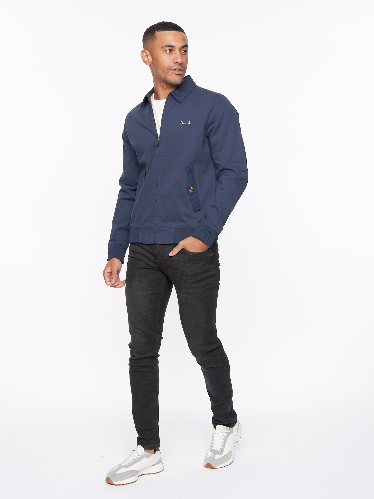 Mens Bench Smart Full Zip Jacket Cotton Harrington Coat - Image 18