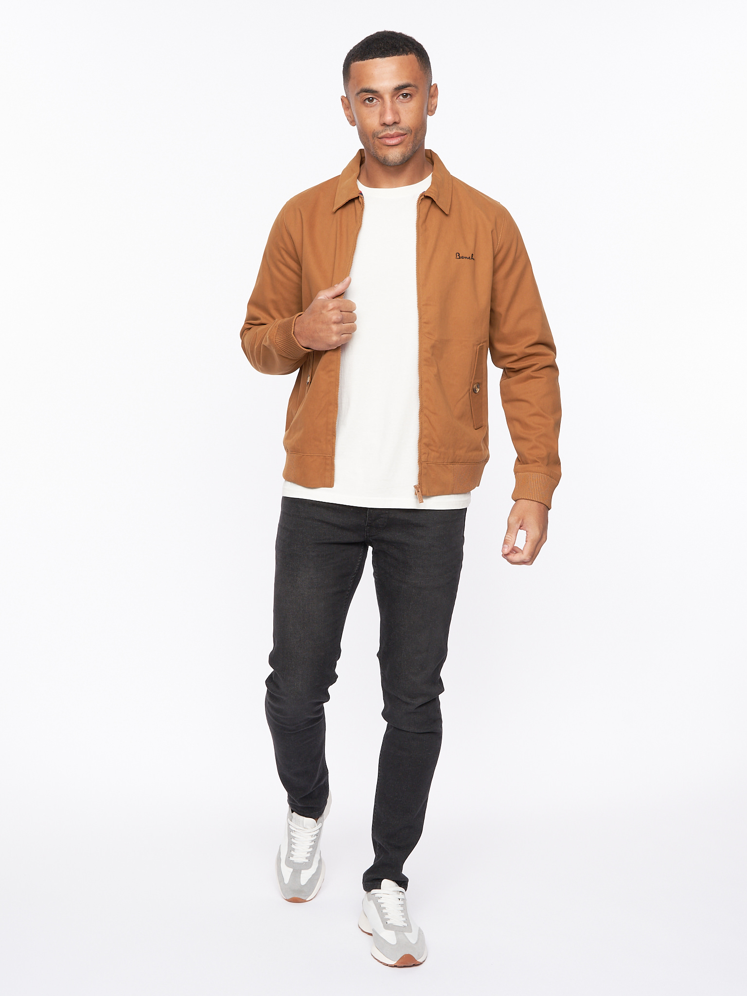 Mens Bench Smart Full Zip Jacket Cotton Harrington Coat - Image 21
