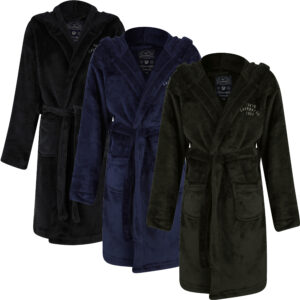 Children's Kids Fleece Dressing Gown Soft Hooded Bath Robe