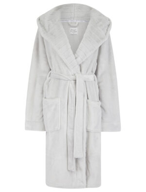 Women's Tokyo Laundry Grey Fleece Dressing Gown Bath Robe