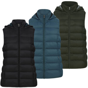Women's Short Quilted Gilet Padded Hooded Bodywarmer