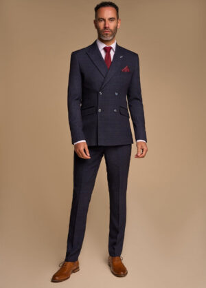 Cavani Caridi Navy Blue Double Breasted 2 Piece Suit