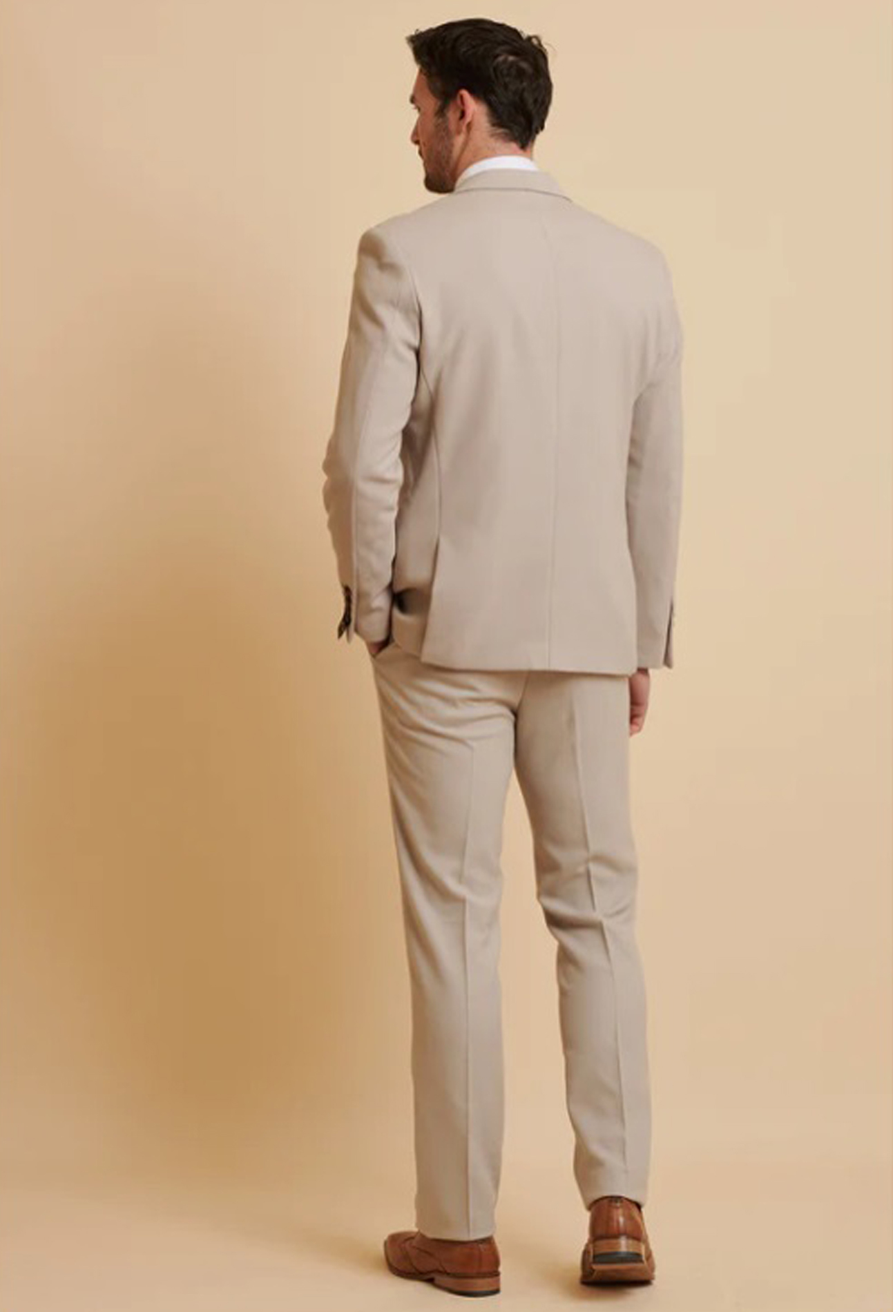Marc Darcy HM5 Stone Double Breasted Check 2 Piece Suit - Image 6