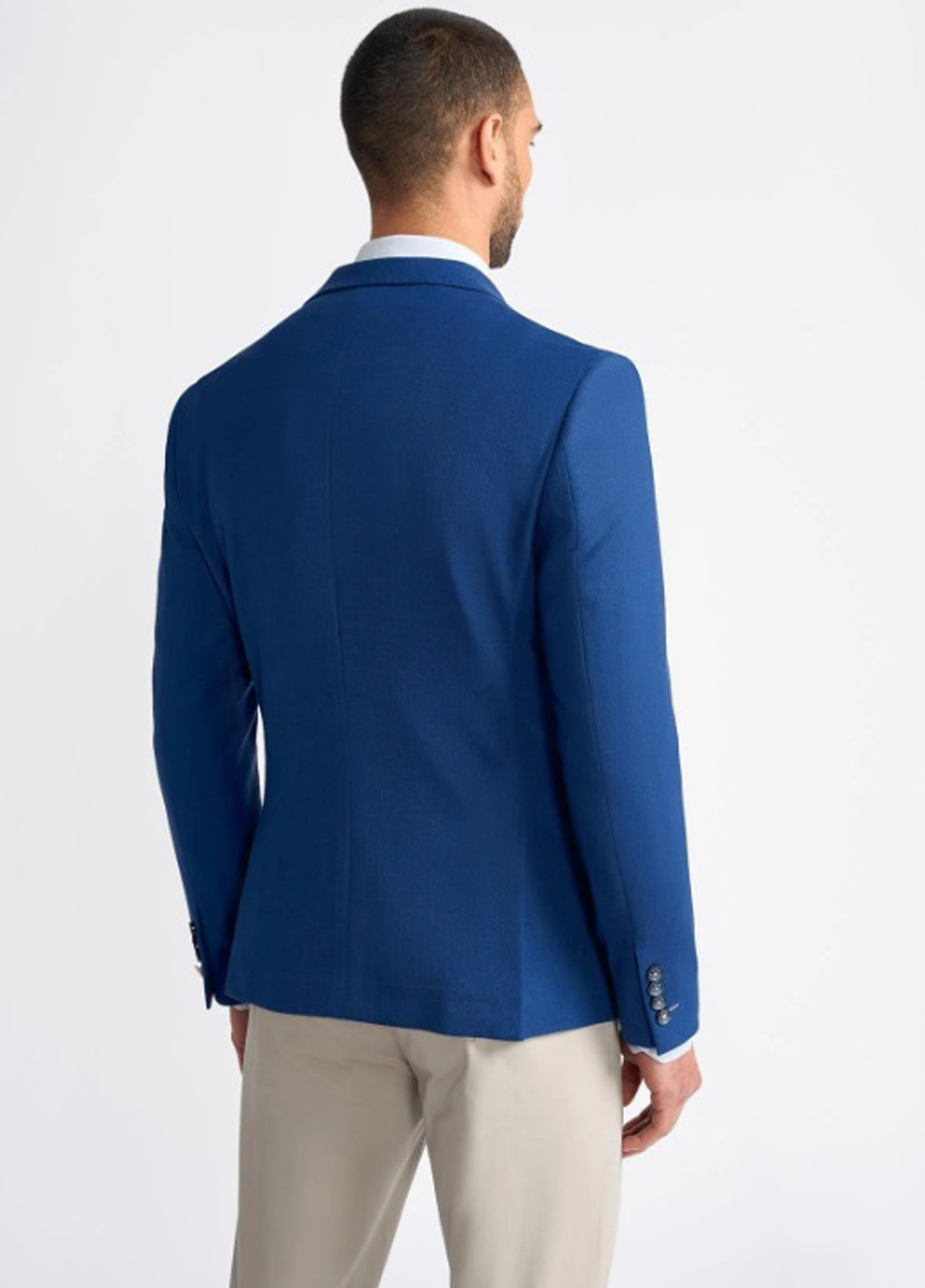Cavani Double Breasted Contrast Blue & Ecru 2 Piece Suit - Image 5