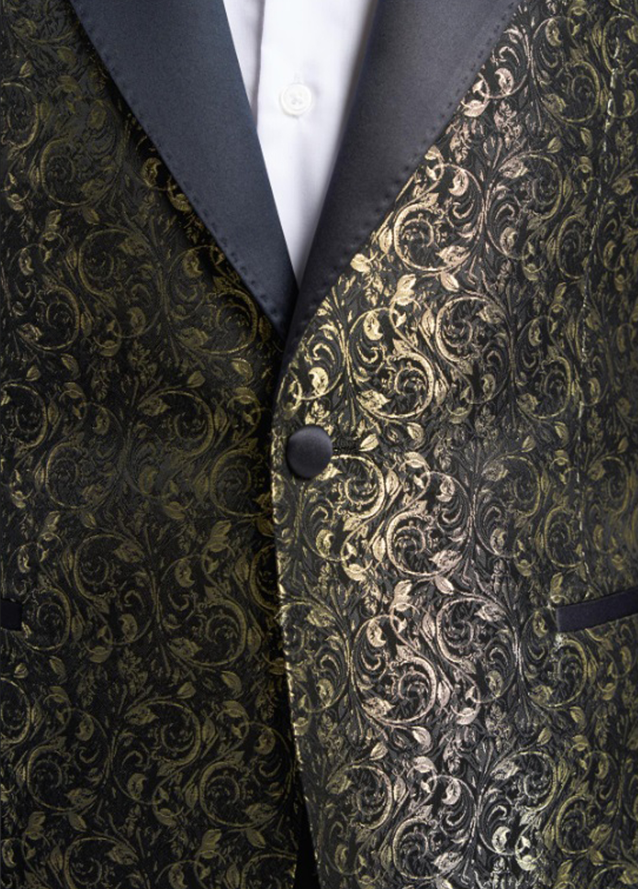 Cavani Toros Gold Patterned 2 Piece Contrast Slim Fit Suit - Image 4