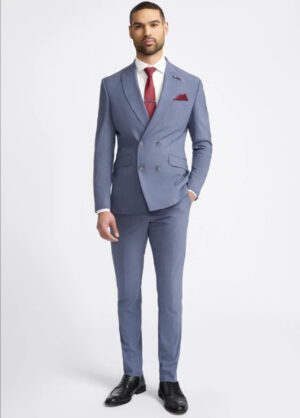 Cavani Victorious Dove Blue Double Breasted 2 Piece Suit