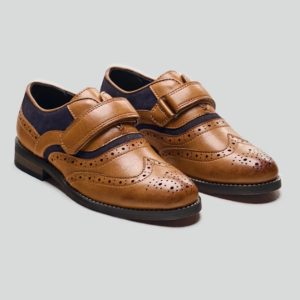 Boys Children's Cavani Tan Leather Brogues Formal Shoes